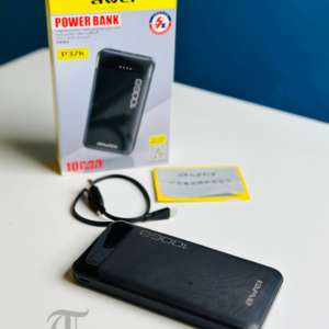 Awei P37K 10000mAh Fast Charging Power Bank- Black Color